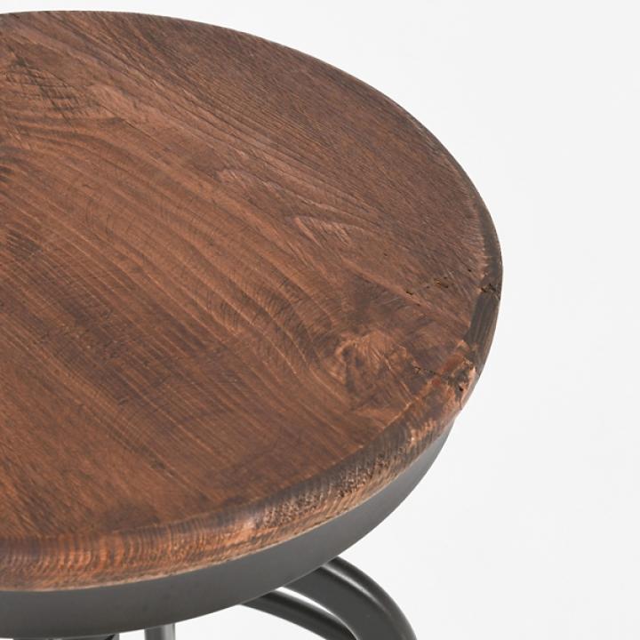 Reclaimed Pine Wood Adjustable Counter Stool