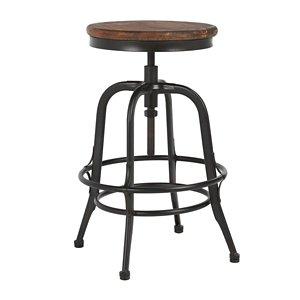 Reclaimed Pine Wood Adjustable Counter Stool