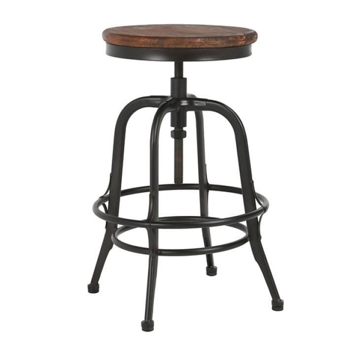 Reclaimed Pine Wood Adjustable Counter Stool