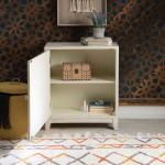 Smokey White Resin Medallion Door Cabinet