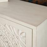 Smokey White Resin Medallion Door Cabinet