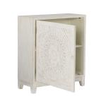 Smokey White Resin Medallion Door Cabinet