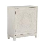Smokey White Resin Medallion Door Cabinet