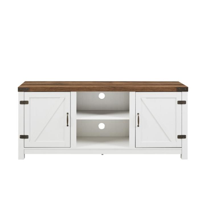 Oak Farmhouse Double Door TV Stand