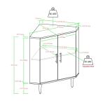 Birch Wood Finish Corner Cabinet