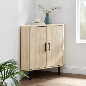 Birch Wood Finish Corner Cabinet