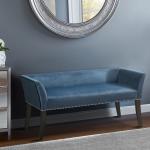Antique Sapphire Low Back Upholstered Bench