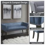 Antique Sapphire Low Back Upholstered Bench