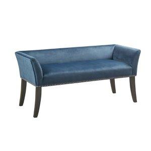 Antique Sapphire Low Back Upholstered Bench
