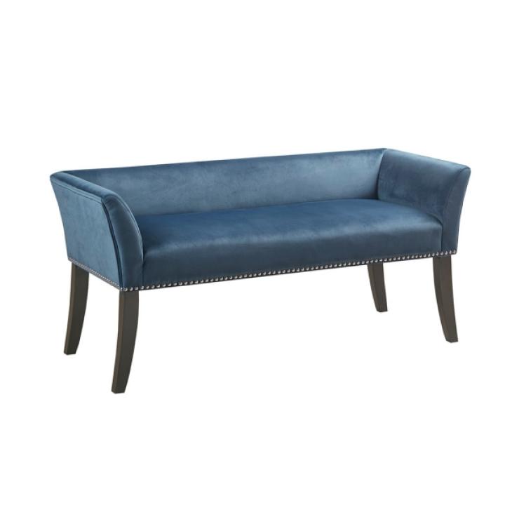 Antique Sapphire Low Back Upholstered Bench