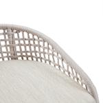 Rustic White Woven Rope Back Counter Stool