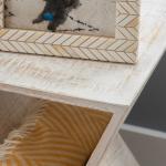 Whitewashed Mango Wood Hourglass Accent Table