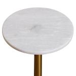 White Marble Top Tapered Base Accent Table, 12 in.