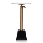White Marble Top Tapered Base Accent Table, 12 in.