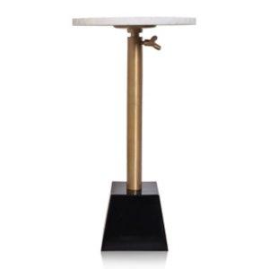 White Marble Top Tapered Base Accent Table, 12 in.