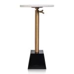 White Marble Top Tapered Base Accent Table, 12 in.