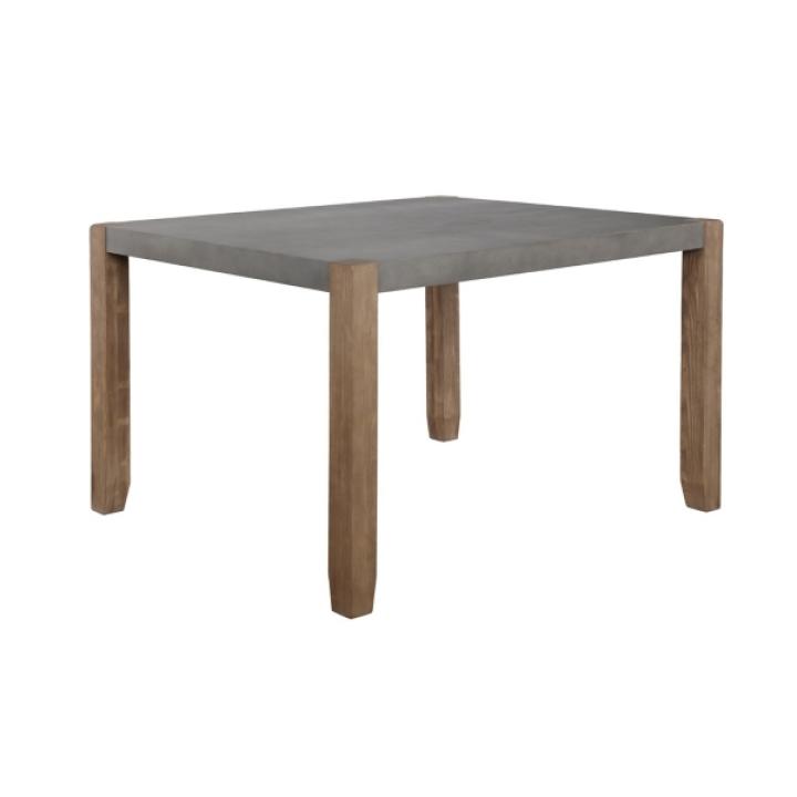Amber Wood Faux Concrete Top Dining Table