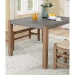 Amber Wood Faux Concrete Top Dining Table