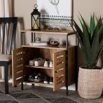 Slatted Oak Wood Cabinet