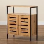 Slatted Oak Wood Cabinet