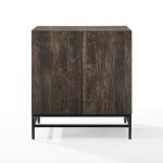 Joanelle Dark Steel and Wood Wine Cabinet