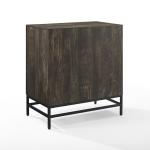 Joanelle Dark Steel and Wood Wine Cabinet