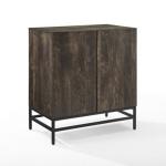 Joanelle Dark Steel and Wood Wine Cabinet
