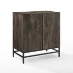 Joanelle Dark Steel and Wood Wine Cabinet