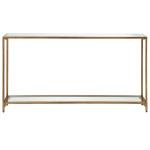 Warm Golden Mirrored Top Console Table