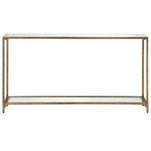 Warm Golden Mirrored Top Console Table