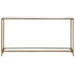 Warm Golden Mirrored Top Console Table