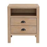 Natural Wood Grain Open Storage Nightstand