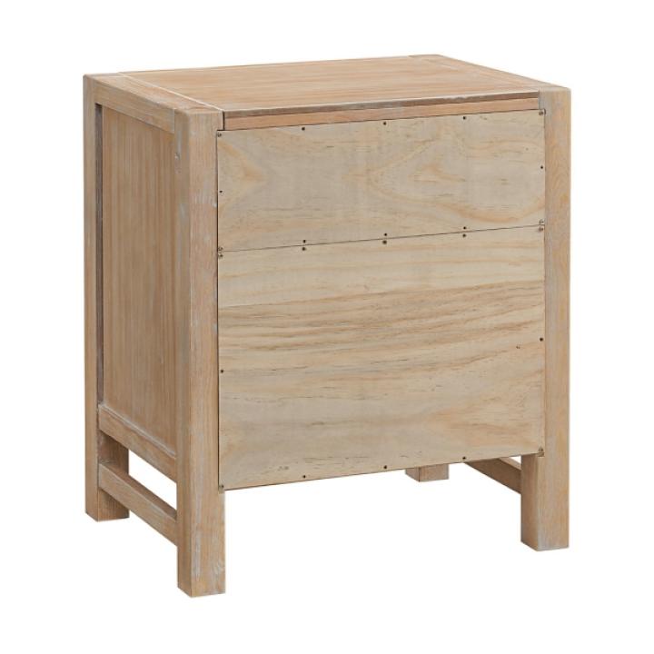 Natural Wood Grain Open Storage Nightstand