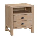 Natural Wood Grain Open Storage Nightstand