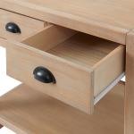 Natural Wood Grain Open Shelf Nightstand