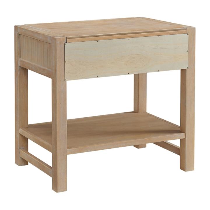 Natural Wood Grain Open Shelf Nightstand