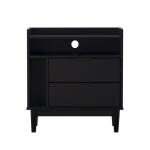 Black Modern Frame Wood Nightstand