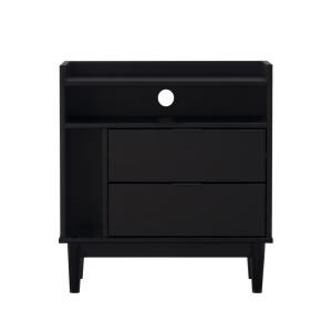 Black Modern Frame Wood Nightstand