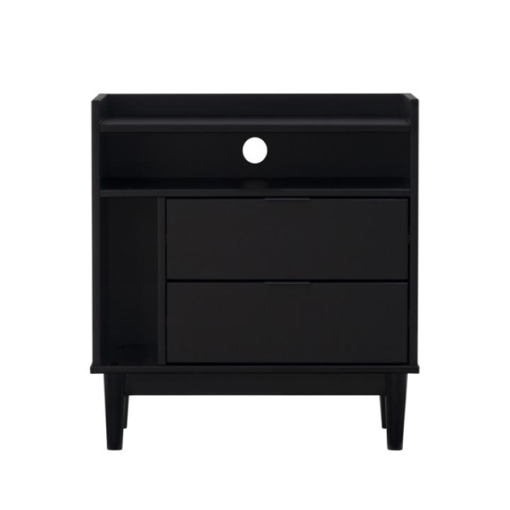 Black Modern Frame Wood Nightstand