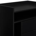Black Modern Frame Wood Nightstand