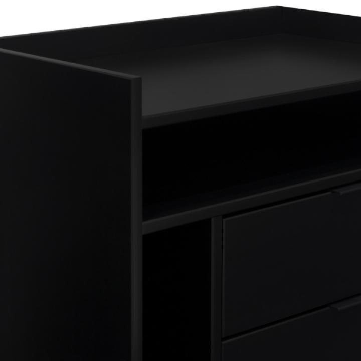 Black Modern Frame Wood Nightstand