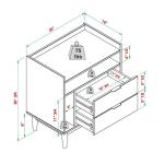 Black Modern Frame Wood Nightstand