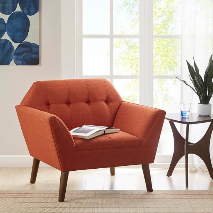 Spice Button Tufted Accent Chair