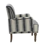 Black White Stripe Upholstered Accent Chair
