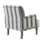 Black White Stripe Upholstered Accent Chair