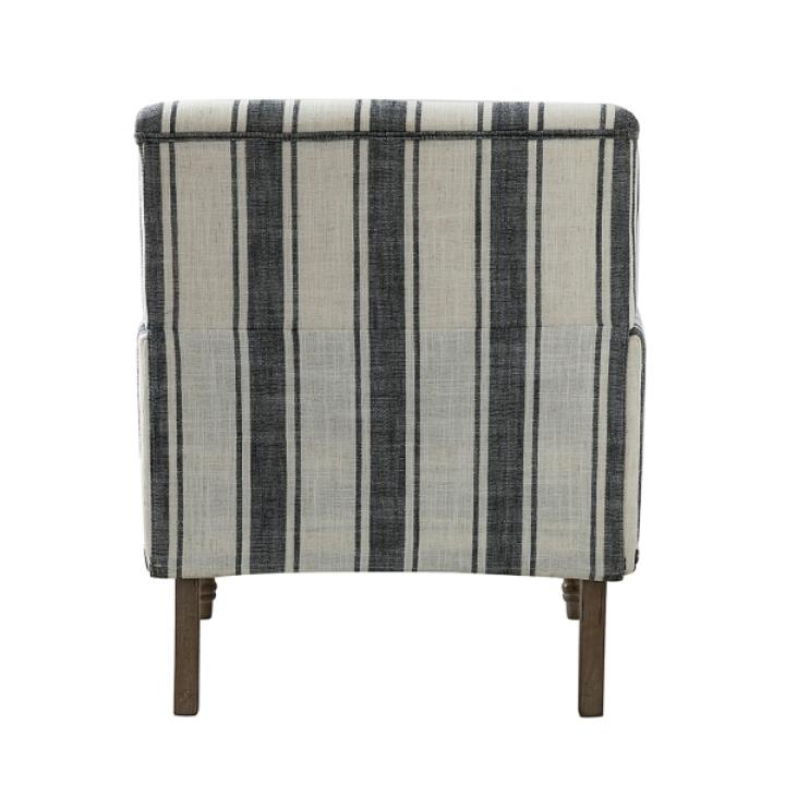 Black White Stripe Upholstered Accent Chair