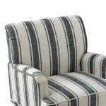 Black White Stripe Upholstered Accent Chair
