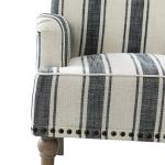 Black White Stripe Upholstered Accent Chair