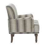 Gray White Stripe Upholstered Accent Chair