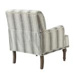 Gray White Stripe Upholstered Accent Chair